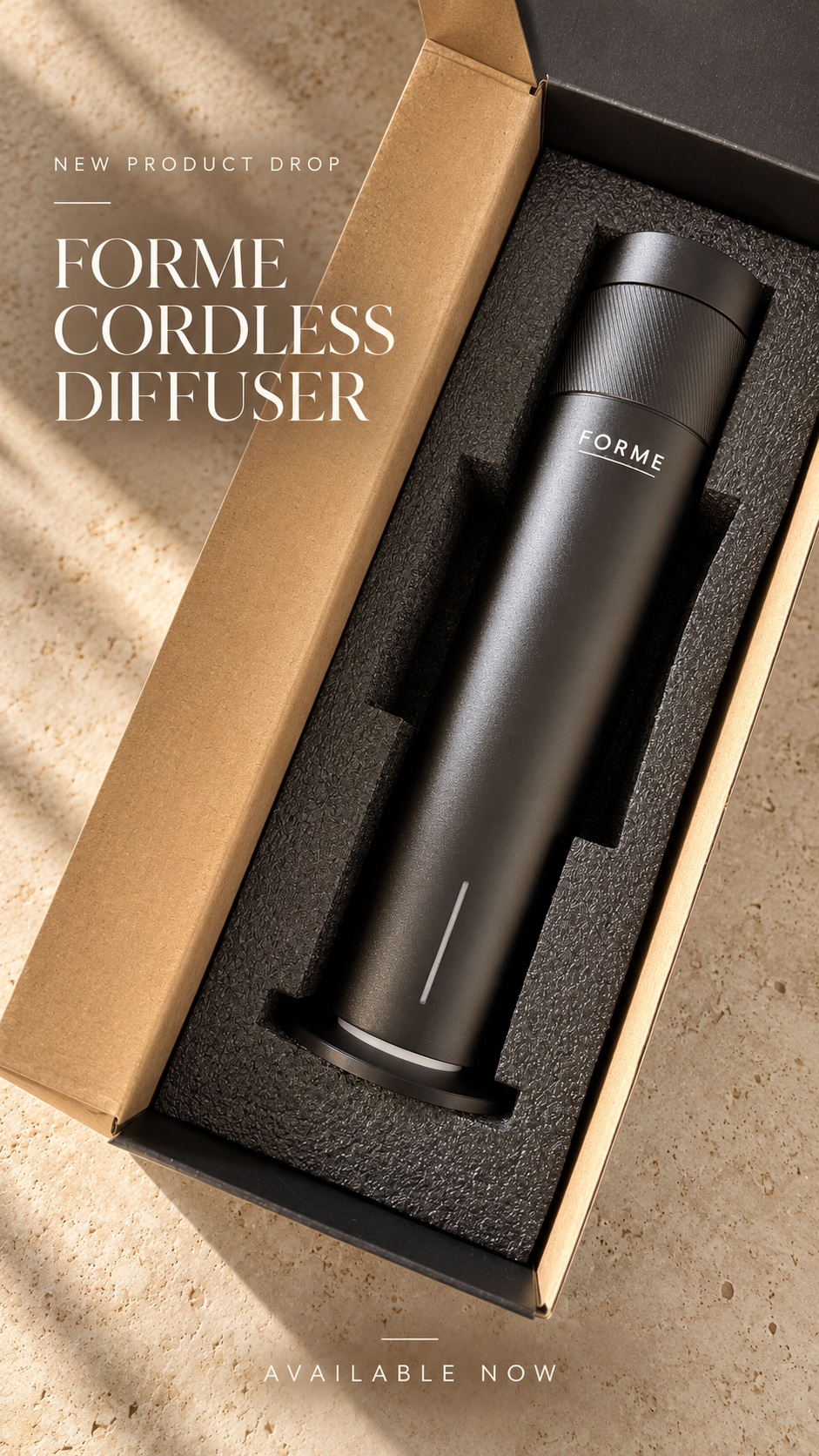 Forme Cordless Diffuser, rechargeable waterless home fragrance diffuser