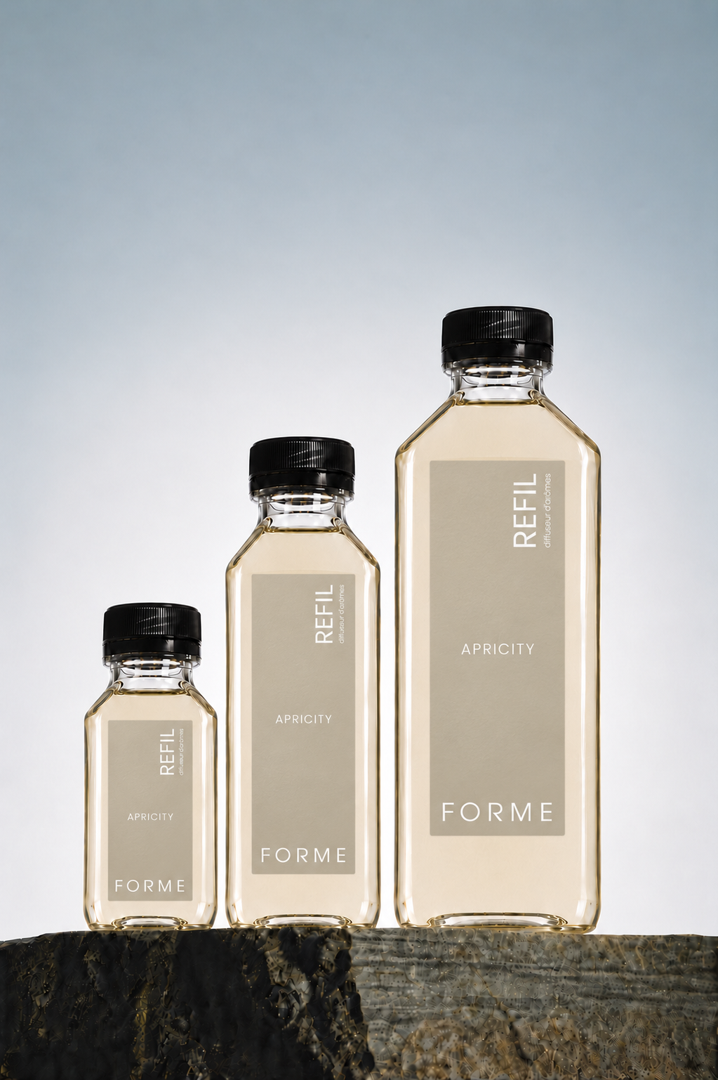 FORME Apricity Premium Fragrance Oil in 120 mL, 200 mL and 500 mL bottles